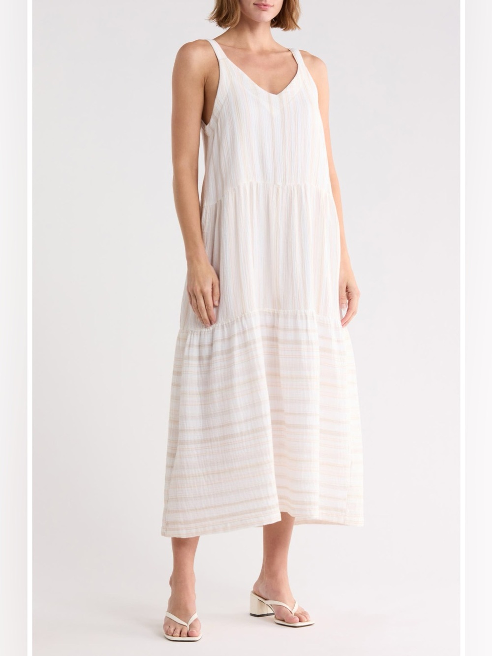 NWOT SPLENDID Wynona Midi Dress in Fawn Beige Stripe
Size X-Small